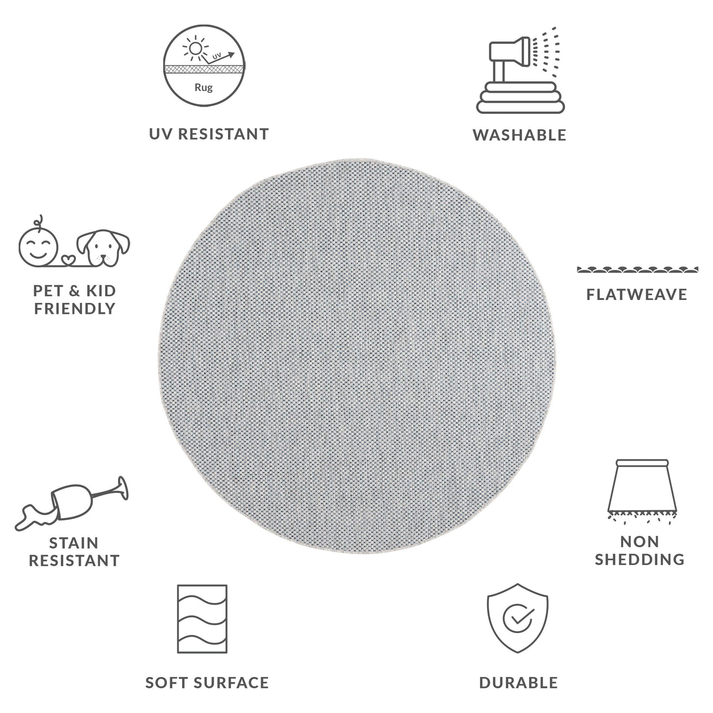 Tapis de patio/jardin imperméable SAFAVIEH Courtyard Begajeta pour intérieur/extérieur.