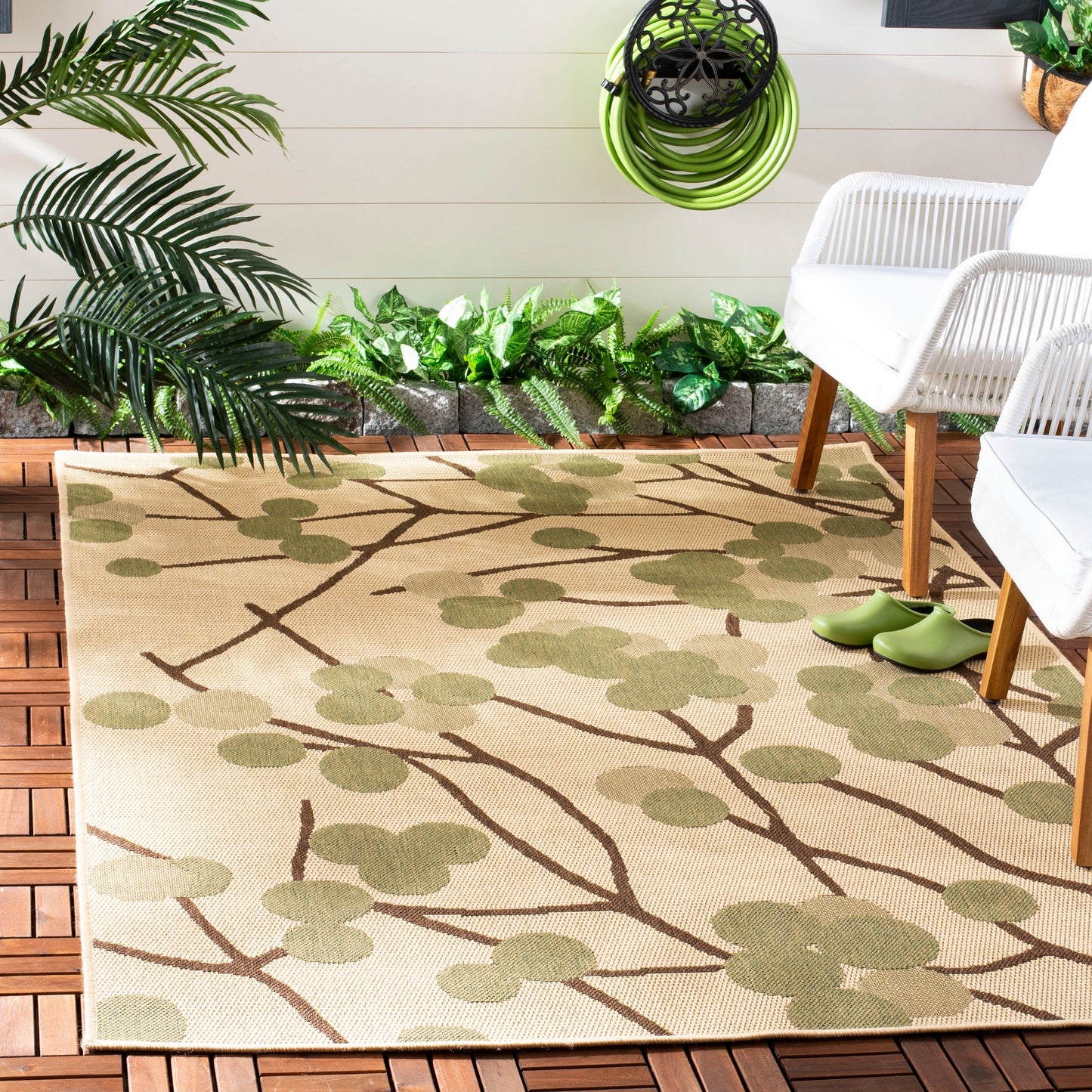 Tapis de jardin imperméable SAFAVIEH Courtyard Delois pour intérieur/extérieur