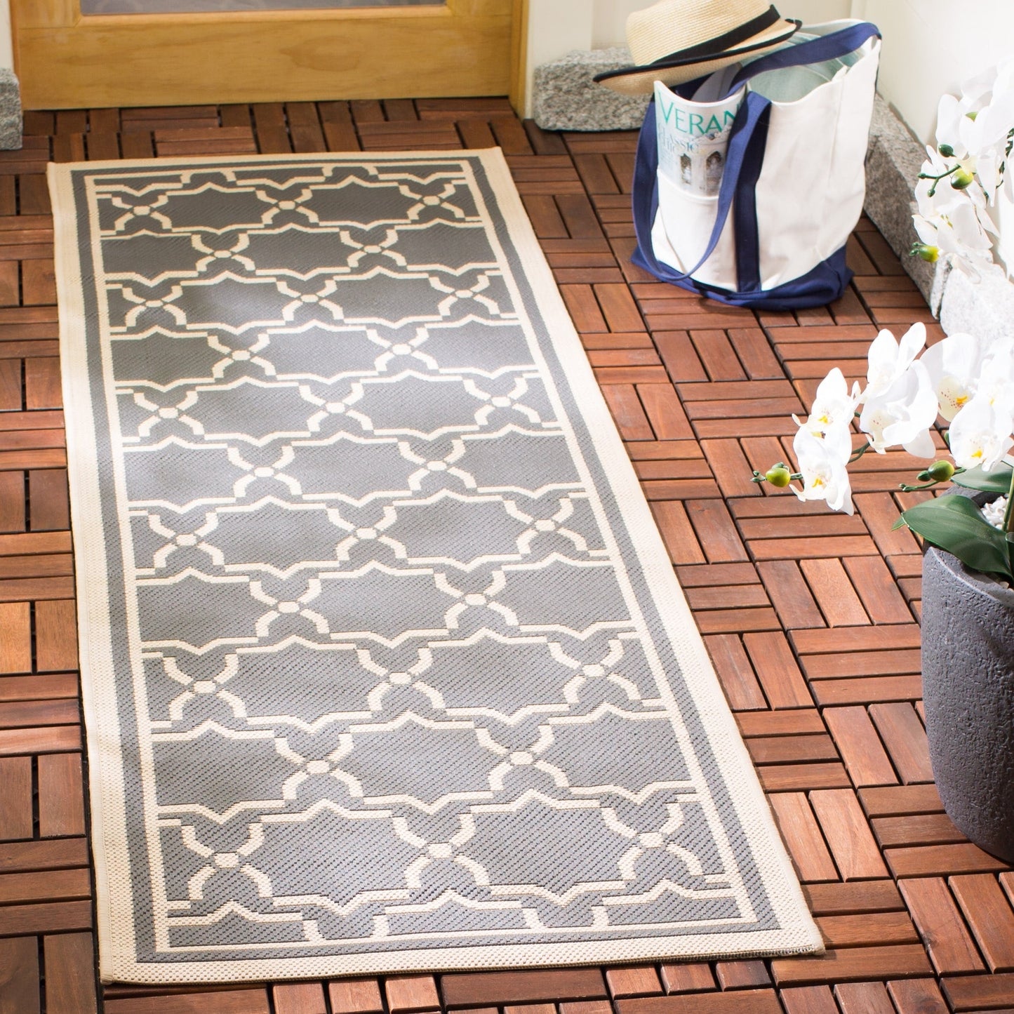 Tapis de jardin imperméable SAFAVIEH Courtyard Gulsin pour intérieur/extérieur