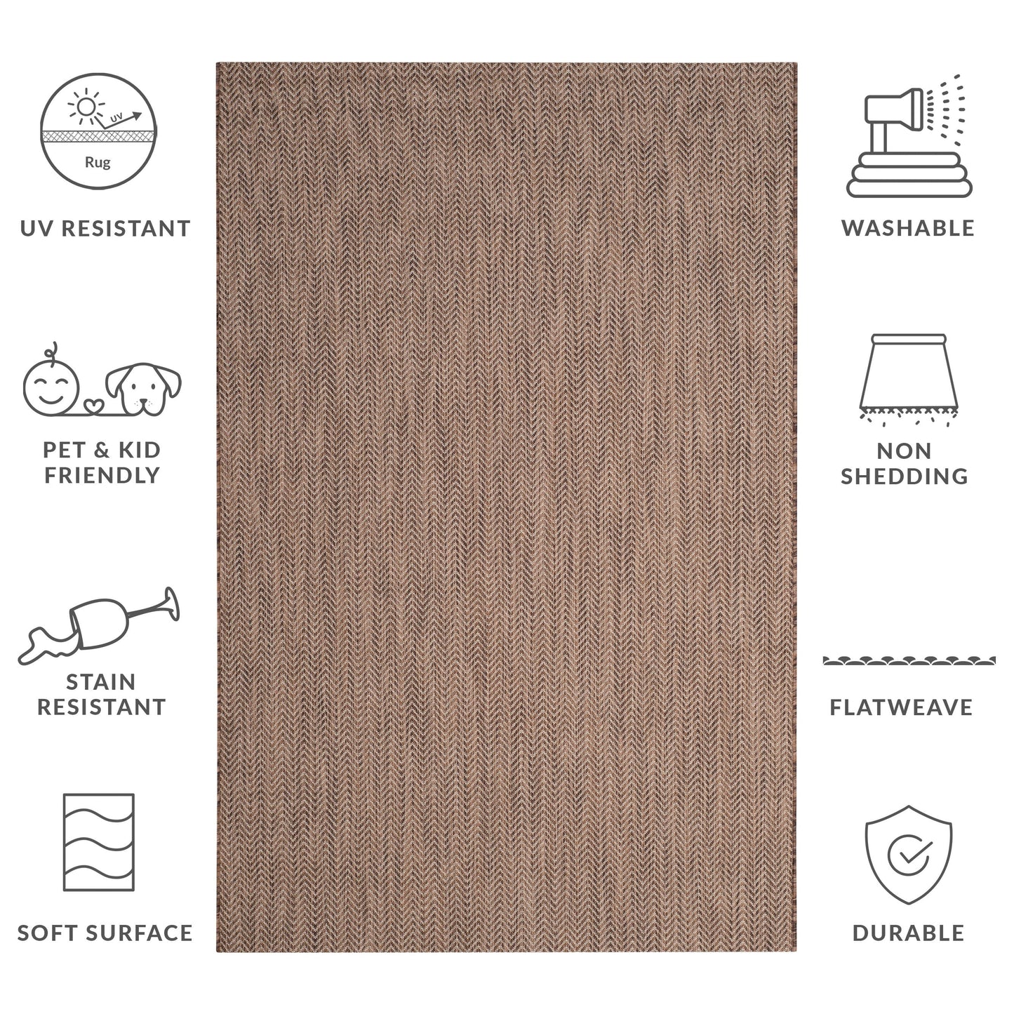 Tapis de jardin imperméable SAFAVIEH Courtyard Ilmur pour intérieur/extérieur