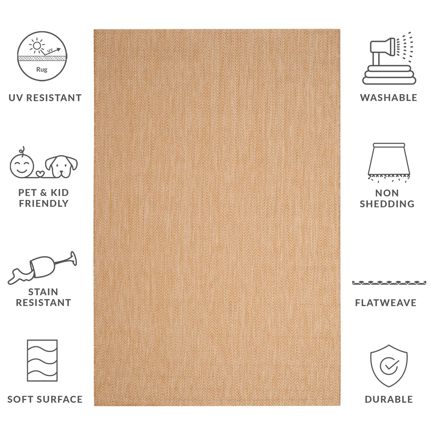 Tapis de jardin imperméable SAFAVIEH Courtyard Ilmur pour intérieur/extérieur