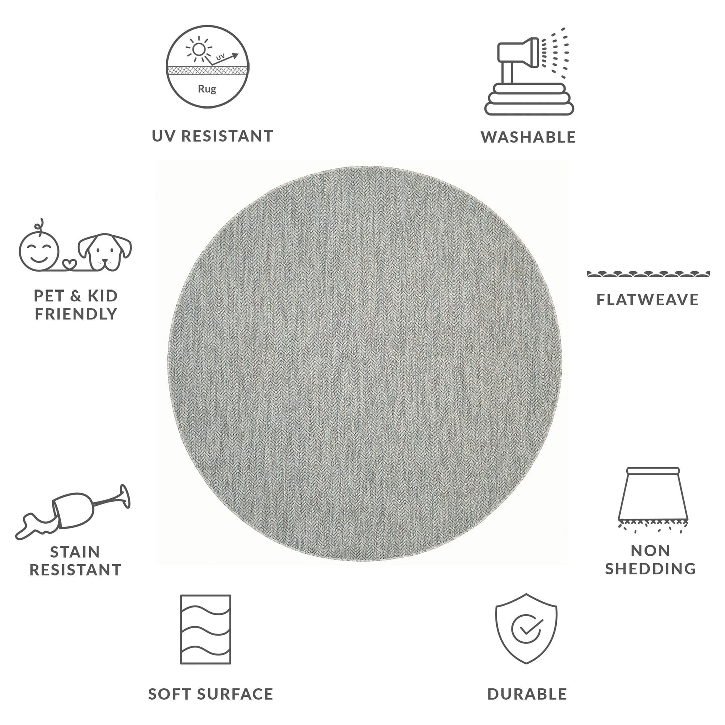 Tapis de jardin imperméable SAFAVIEH Courtyard Ilmur pour intérieur/extérieur