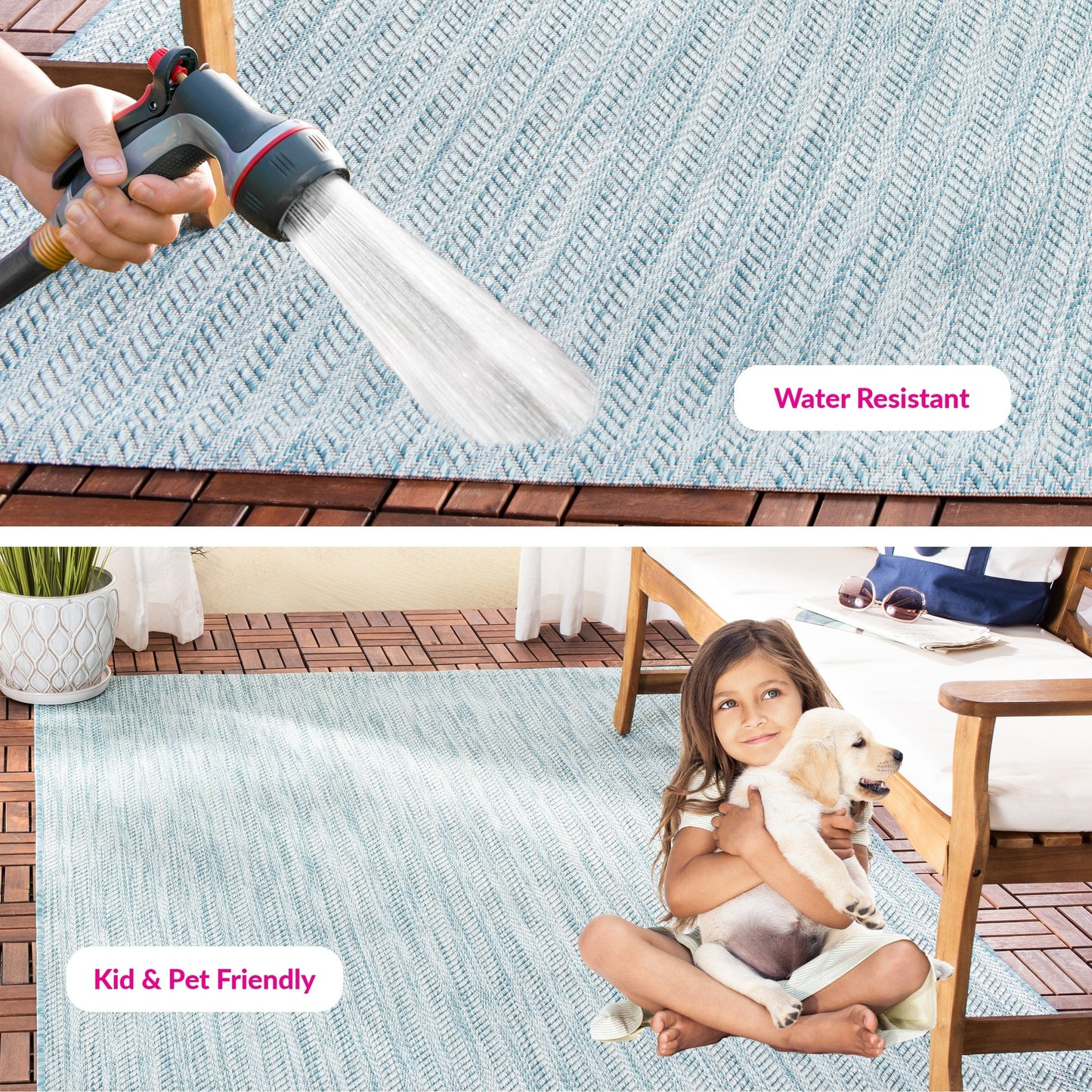 Tapis de jardin imperméable SAFAVIEH Courtyard Ilmur pour intérieur/extérieur