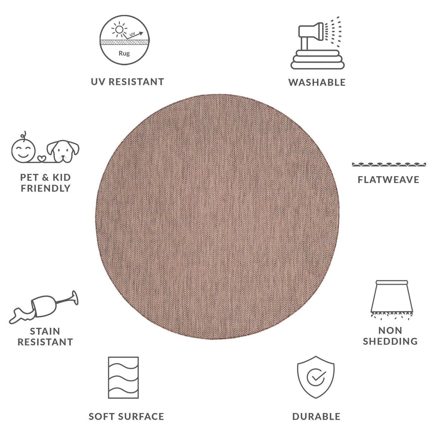 Tapis de jardin imperméable SAFAVIEH Courtyard Ilmur pour intérieur/extérieur