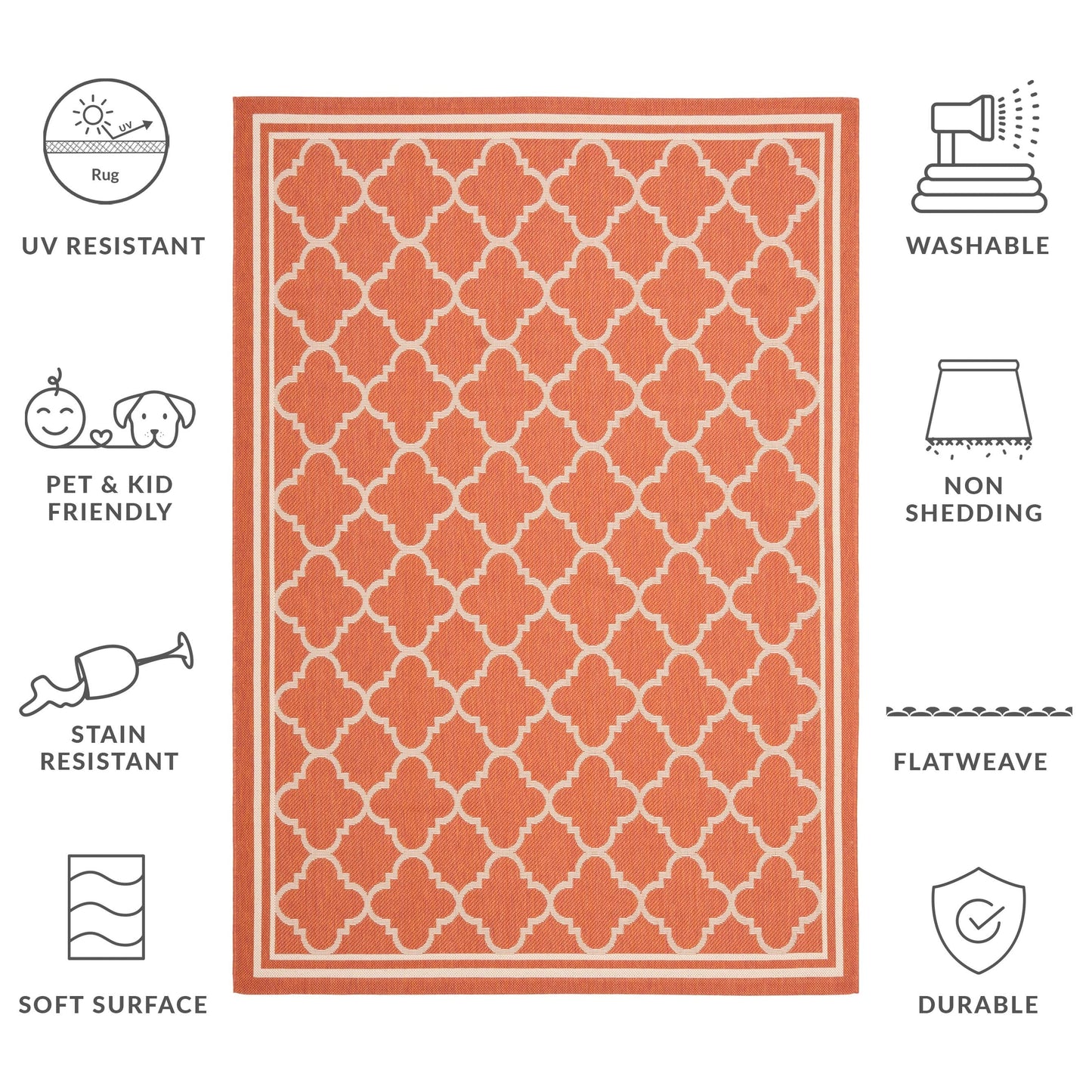 Tapis de jardin/terrasse imperméable SAFAVIEH Courtyard Kristelle