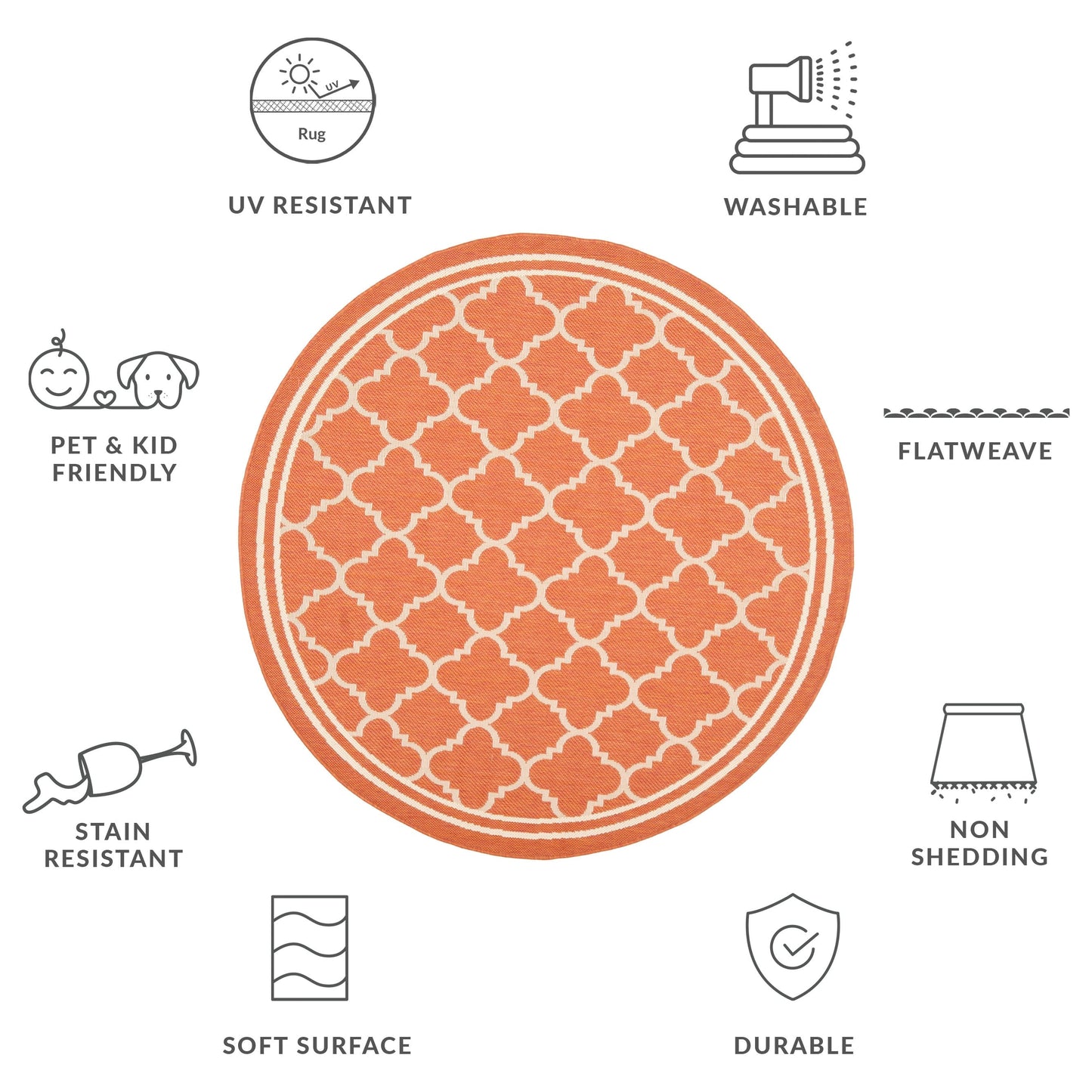 Tapis de jardin/terrasse imperméable SAFAVIEH Courtyard Kristelle