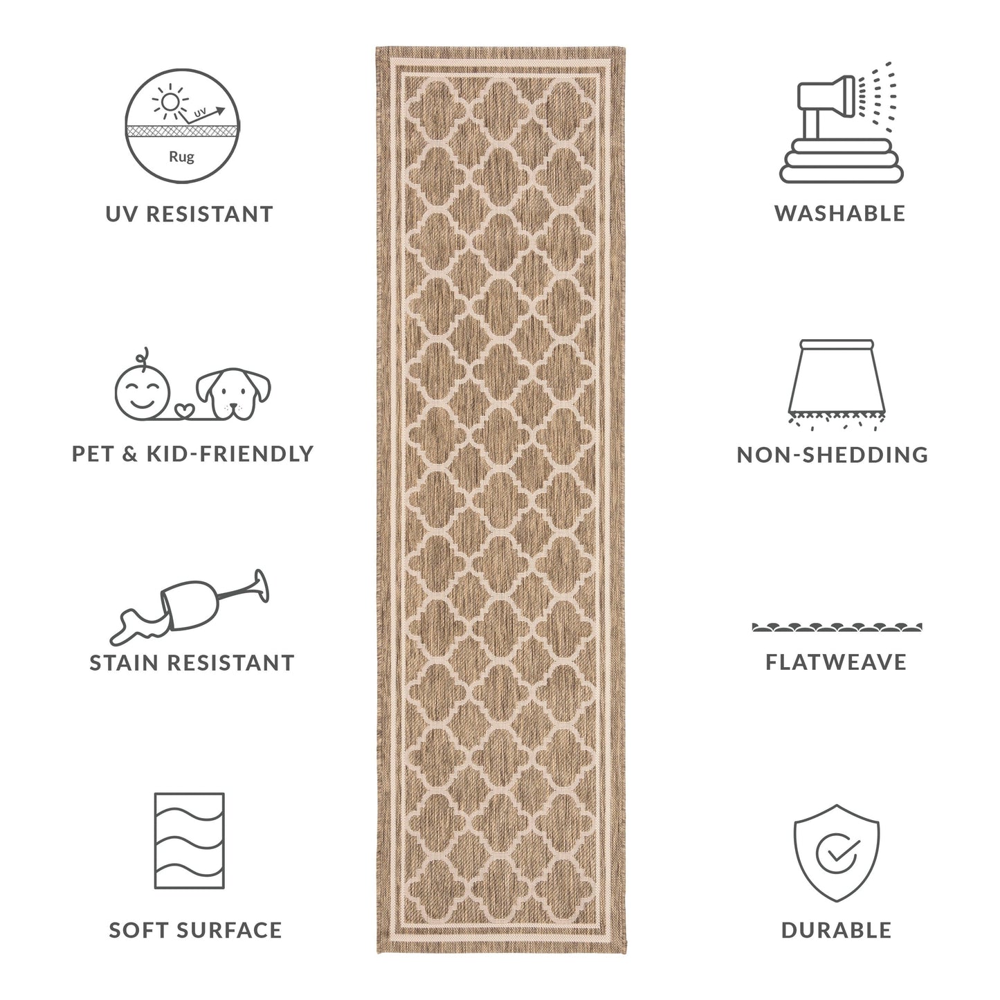 Tapis de jardin/terrasse imperméable SAFAVIEH Courtyard Kristelle