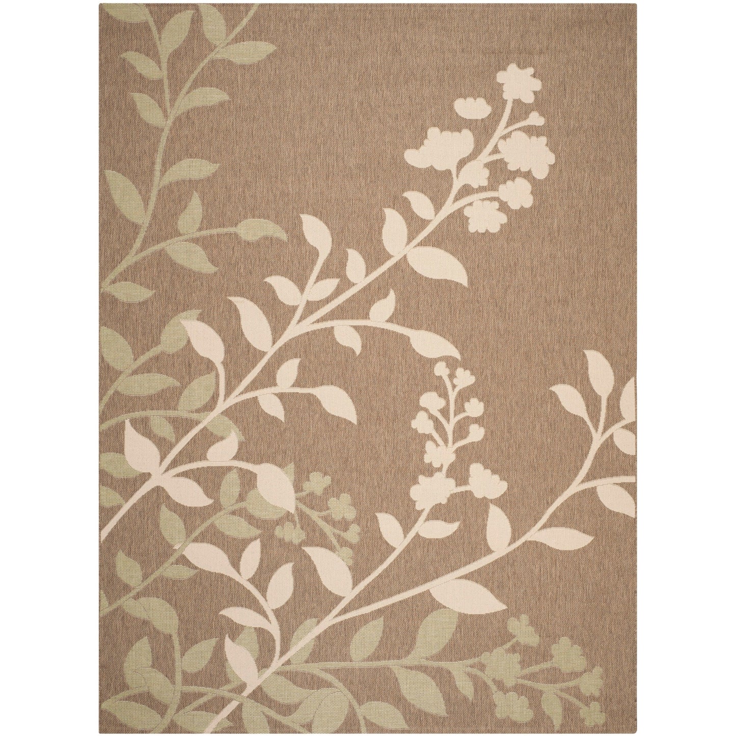 Tapis de jardin SAFAVIEH Courtyard Luann Botanical imperméable pour intérieur/extérieur, terrasse ou jardin