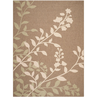 Tapis de jardin SAFAVIEH Courtyard Luann Botanical imperméable pour intérieur/extérieur, terrasse ou jardin