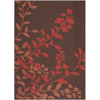 Tapis de jardin SAFAVIEH Courtyard Luann Botanical imperméable pour intérieur/extérieur, terrasse ou jardin