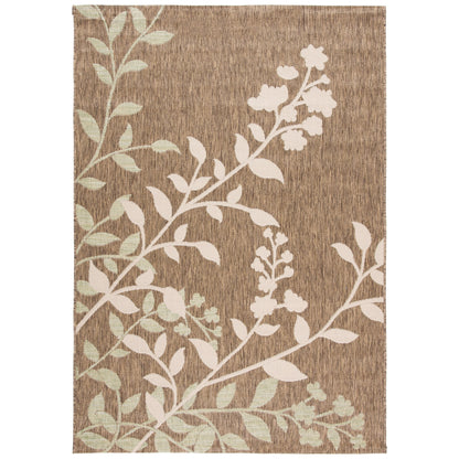 Tapis de jardin SAFAVIEH Courtyard Luann Botanical imperméable pour intérieur/extérieur, terrasse ou jardin