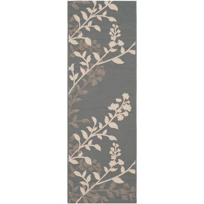 Tapis de jardin SAFAVIEH Courtyard Luann Botanical imperméable pour intérieur/extérieur, terrasse ou jardin