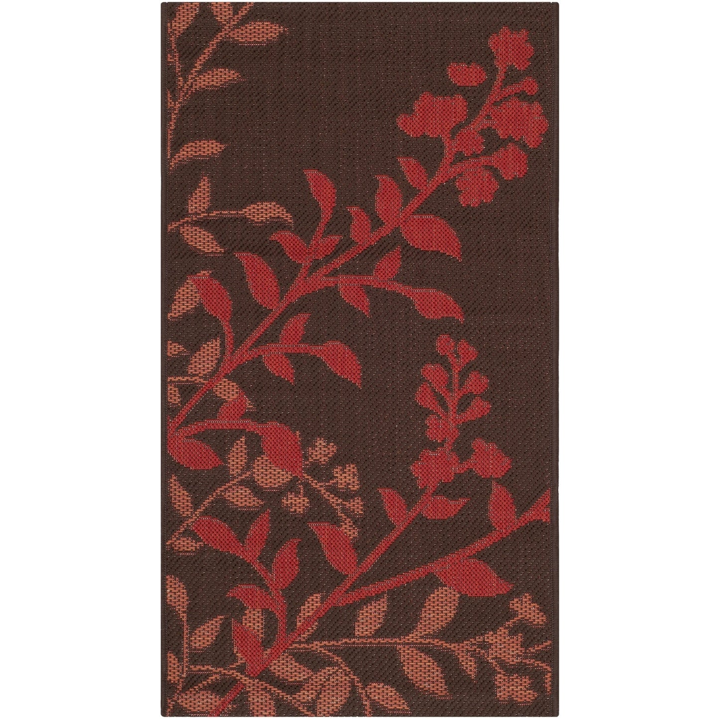 Tapis de jardin SAFAVIEH Courtyard Luann Botanical imperméable pour intérieur/extérieur, terrasse ou jardin