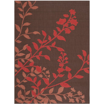 Tapis de jardin SAFAVIEH Courtyard Luann Botanical imperméable pour intérieur/extérieur, terrasse ou jardin