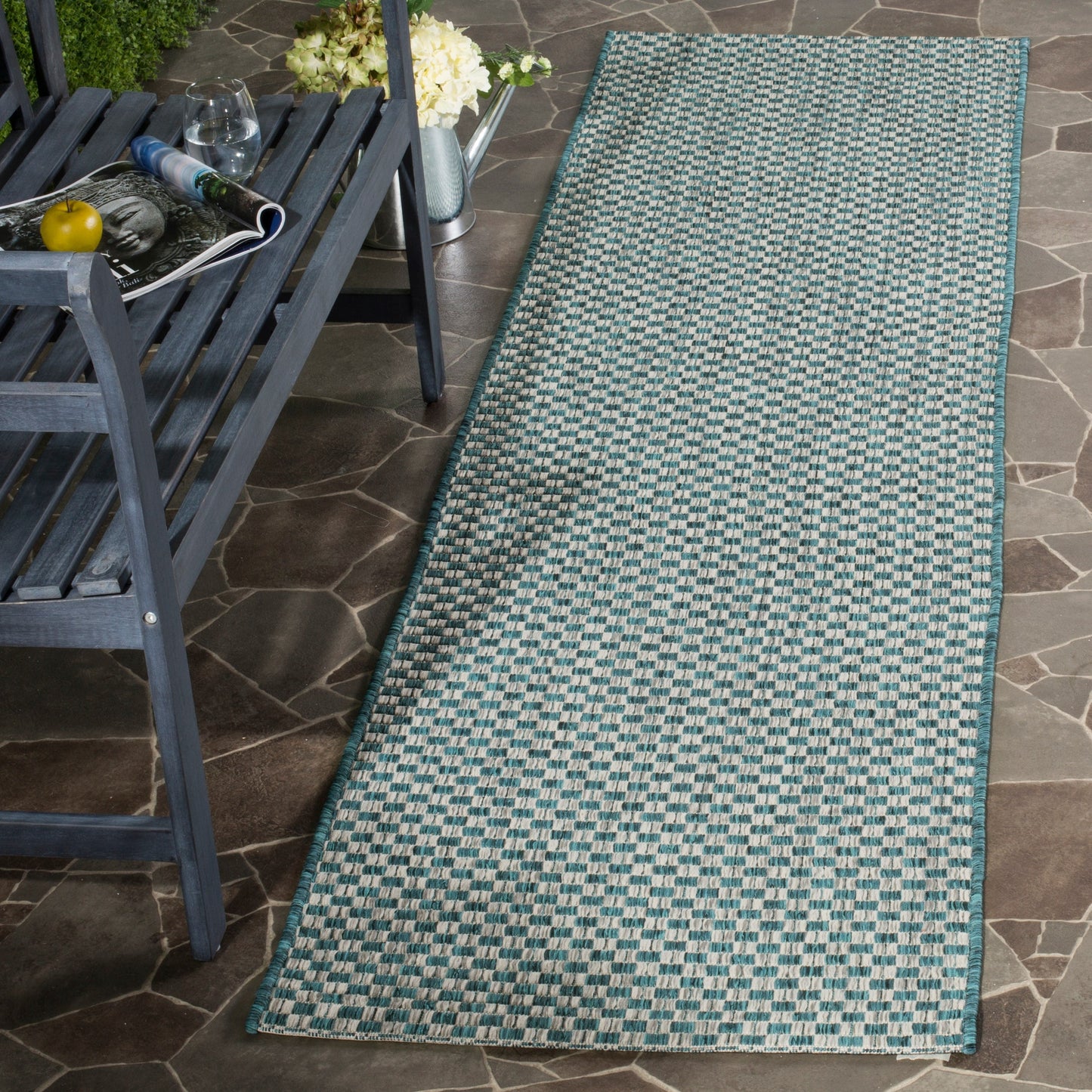Tapis de jardin imperméable SAFAVIEH Courtyard Ragini pour intérieur/extérieur