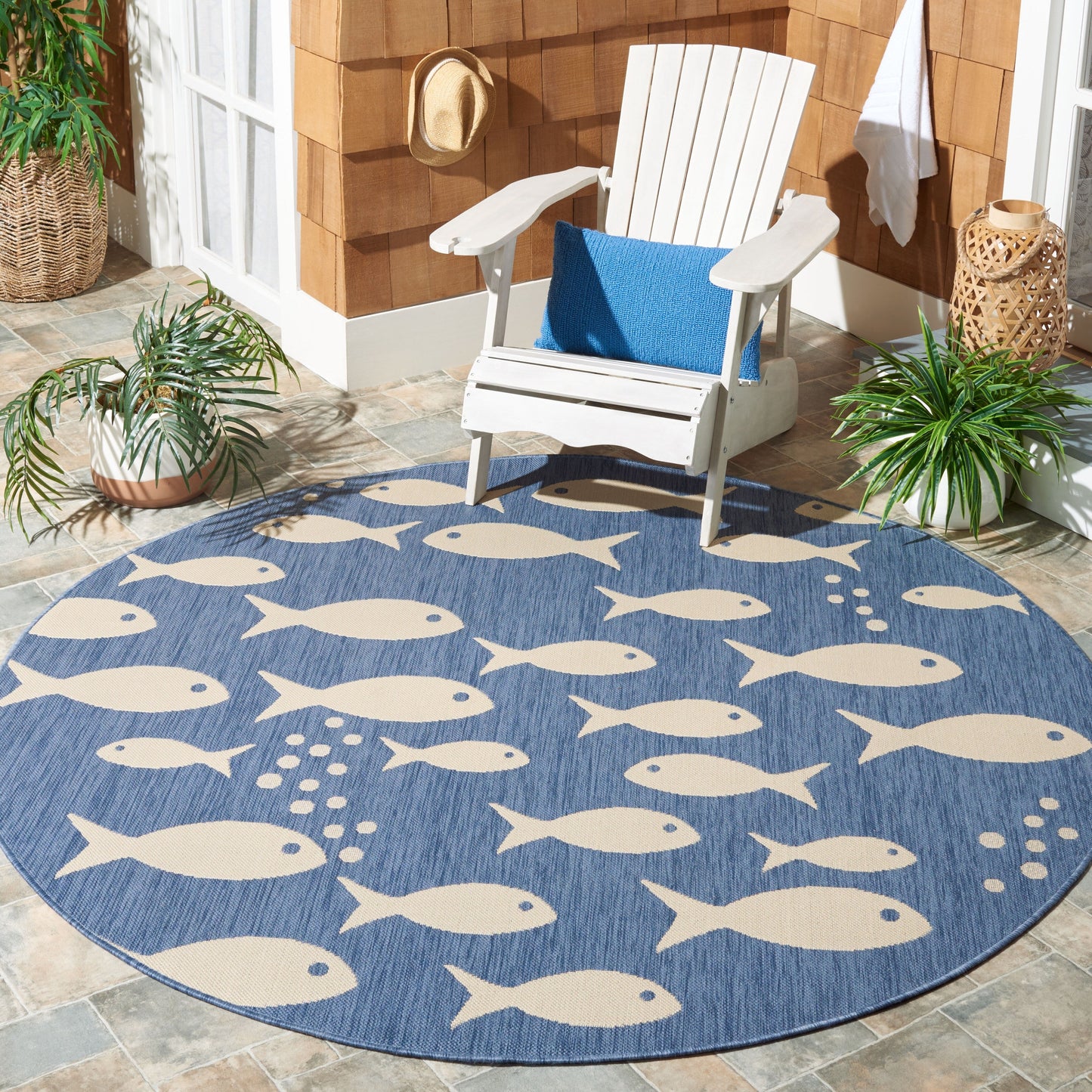 Tapis de jardin SAFAVIEH Courtyard Ragne pour intérieur/extérieur, imperméable, terrasse ou jardin.