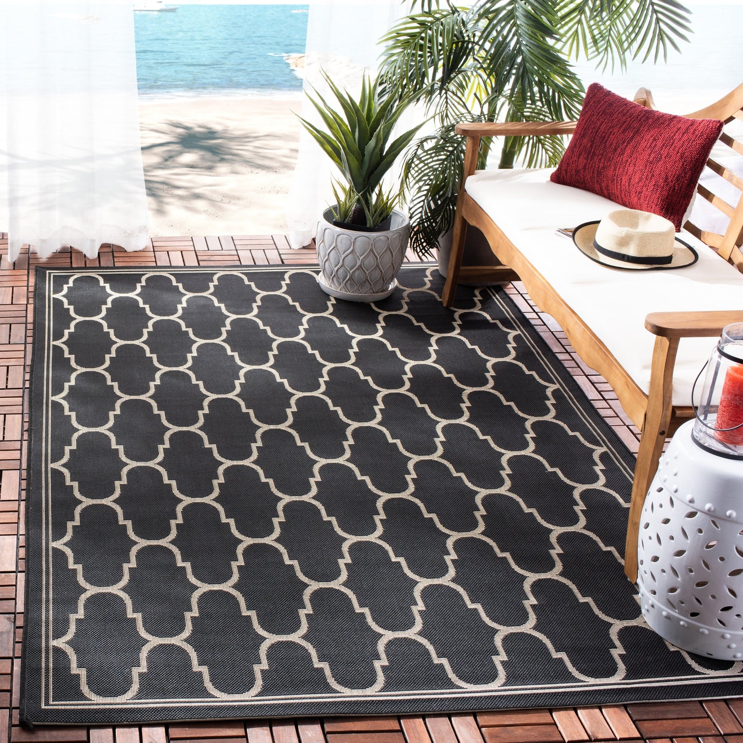 Tapis de patio imperméable SAFAVIEH Courtyard Sufia