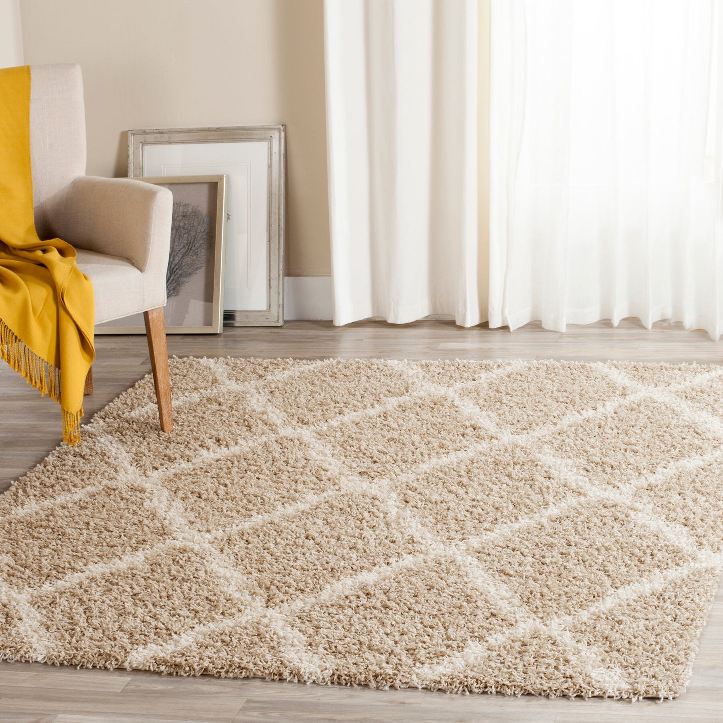 Tapis SAFAVIEH Dallas Shag Darina Trellis de 3,8 cm d'épaisseur