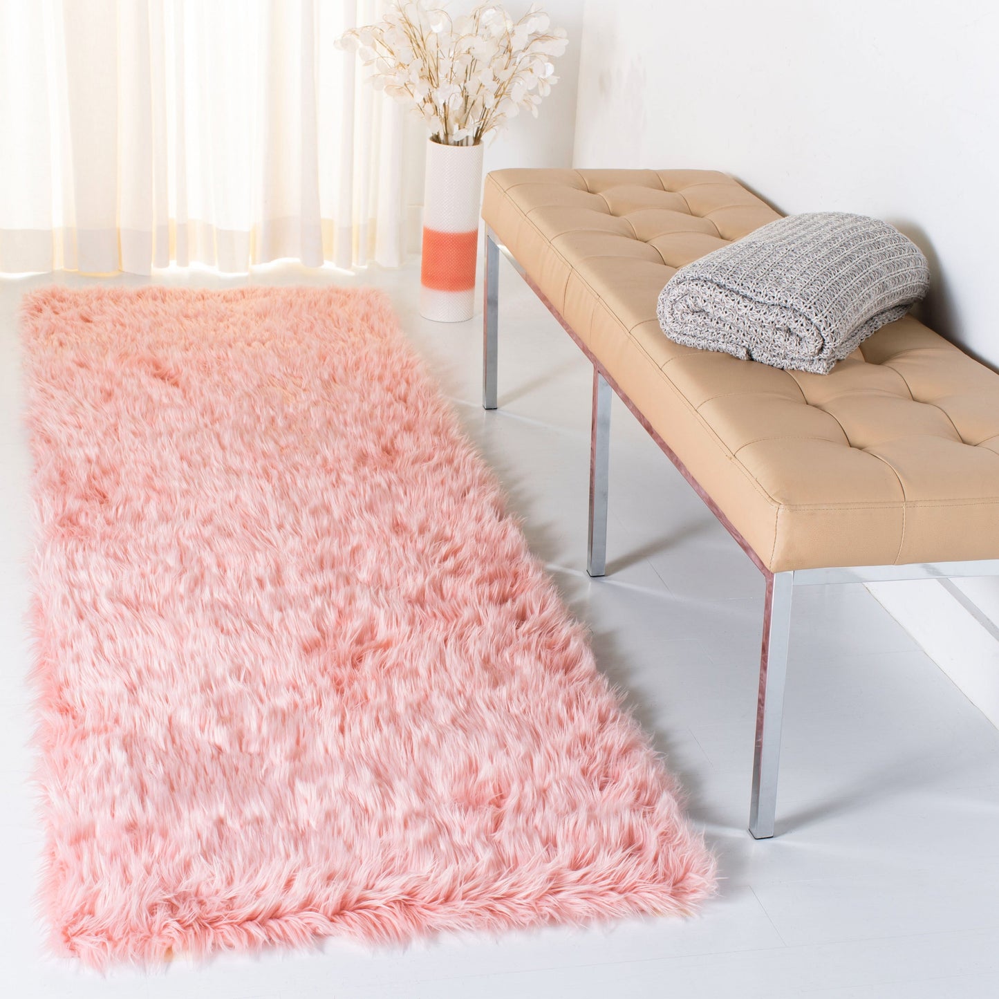 Tapis SAFAVIEH en fausse peau de mouton soyeuse, épaisseur 6 cm