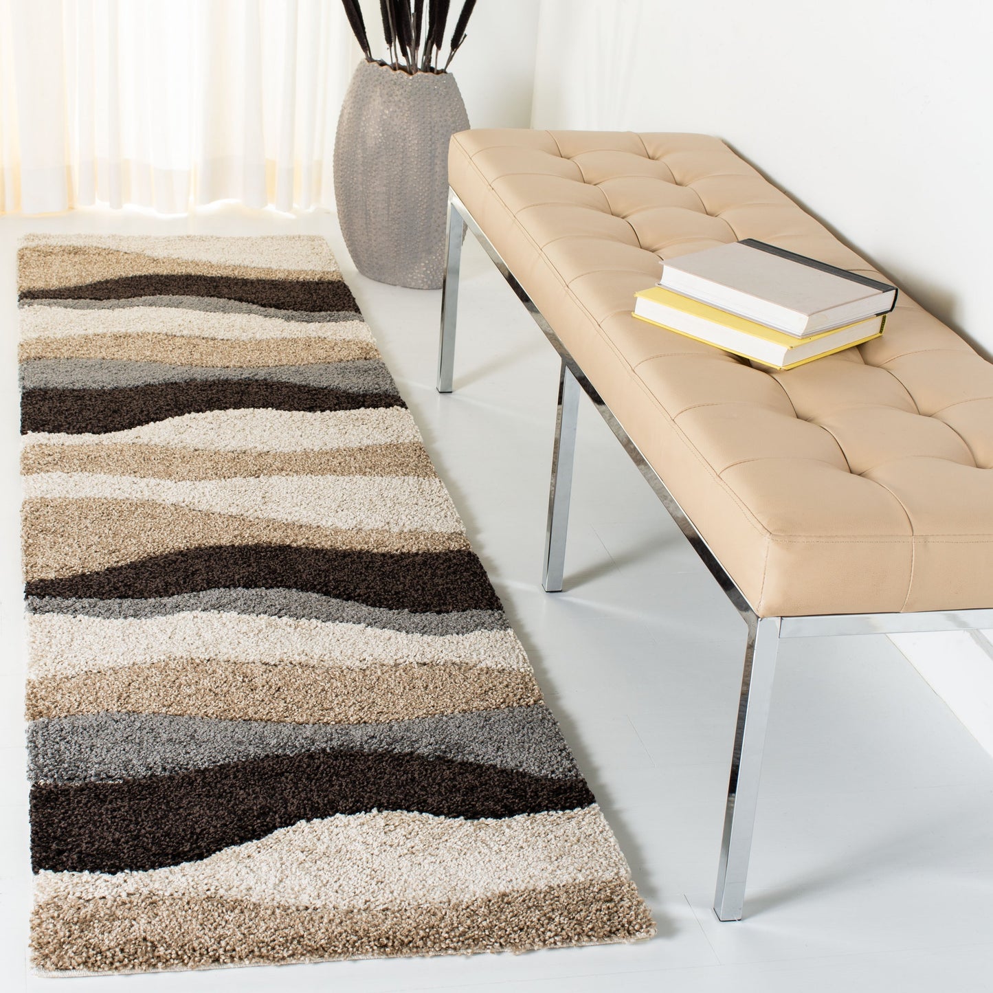 Tapis SAFAVIEH Florida Shag Melahat Abstract Wave de 3 cm d'épaisseur