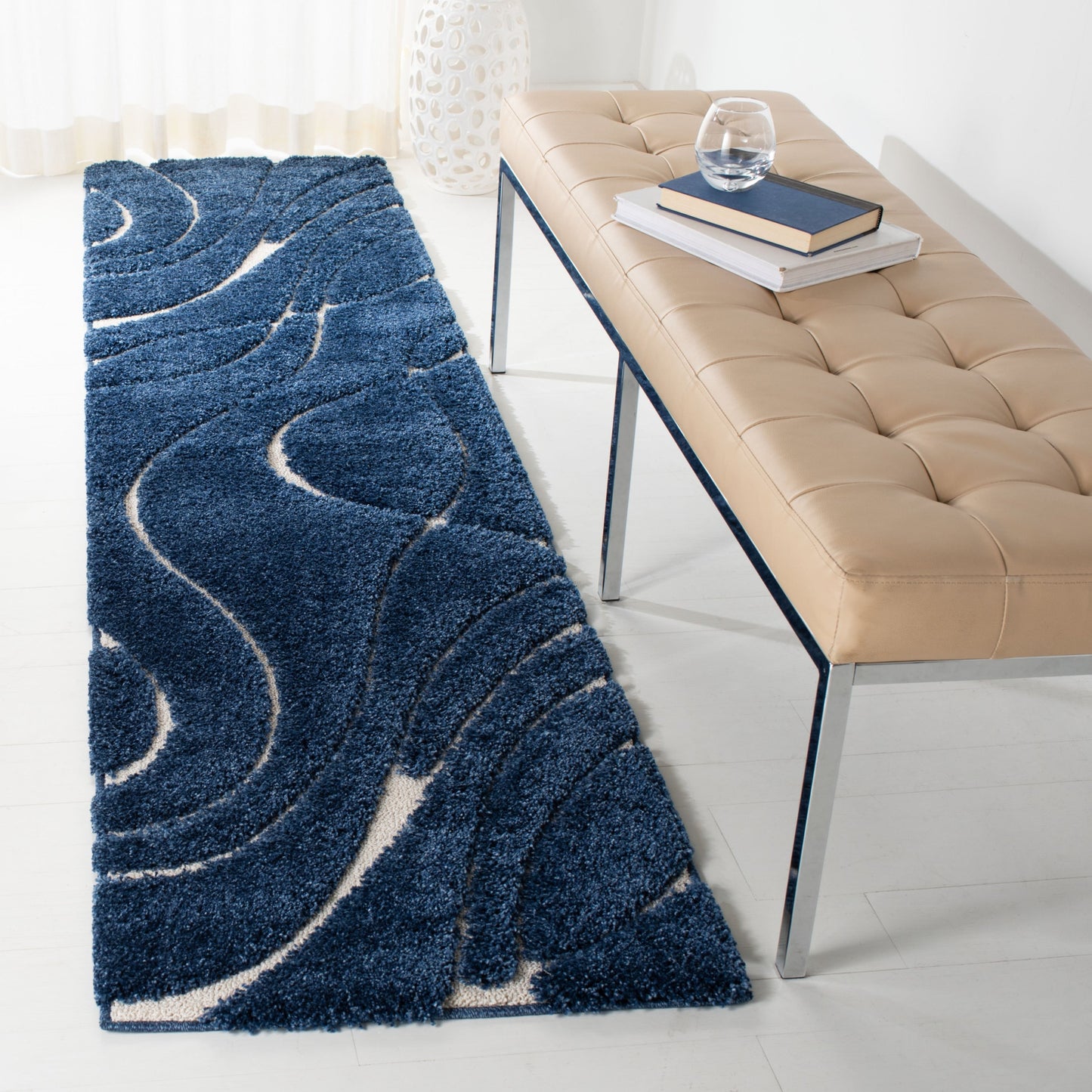 Tapis SAFAVIEH Florida Shag Staka Abstract Waves de 3 cm d'épaisseur