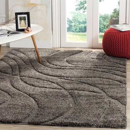 Tapis SAFAVIEH Florida Shag Staka Abstract Waves de 3 cm d'épaisseur