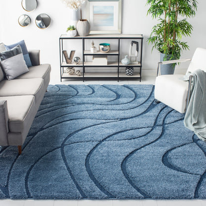 Tapis SAFAVIEH Florida Shag Staka Abstract Waves de 3 cm d'épaisseur