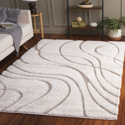 Tapis SAFAVIEH Florida Shag Staka Abstract Waves de 3 cm d'épaisseur