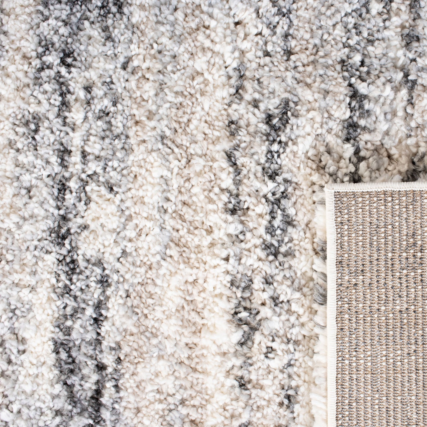 Tapis SAFAVIEH Fontana Shag Mevlide à rayures modernes de 5 cm d'épaisseur