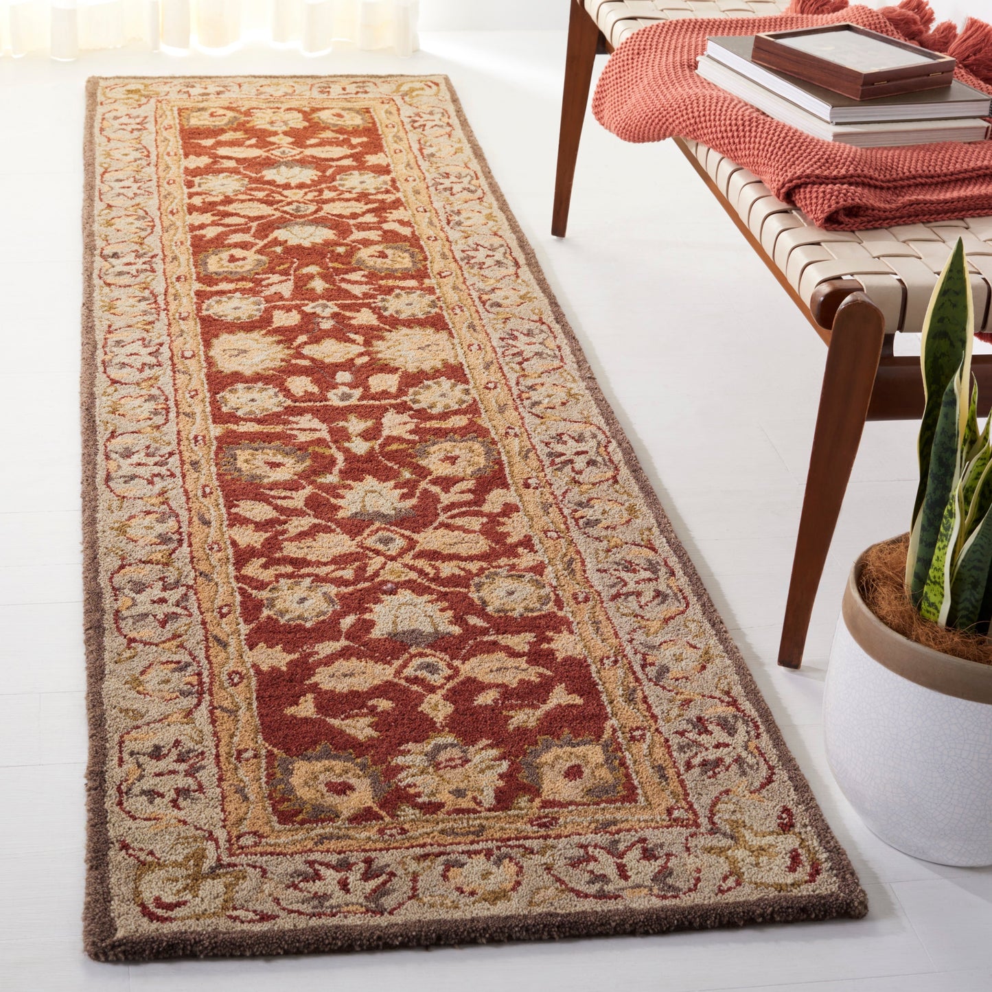 Tapis traditionnel oriental SAFAVIEH en laine filée à la main, Anatolie Renelle, fait main