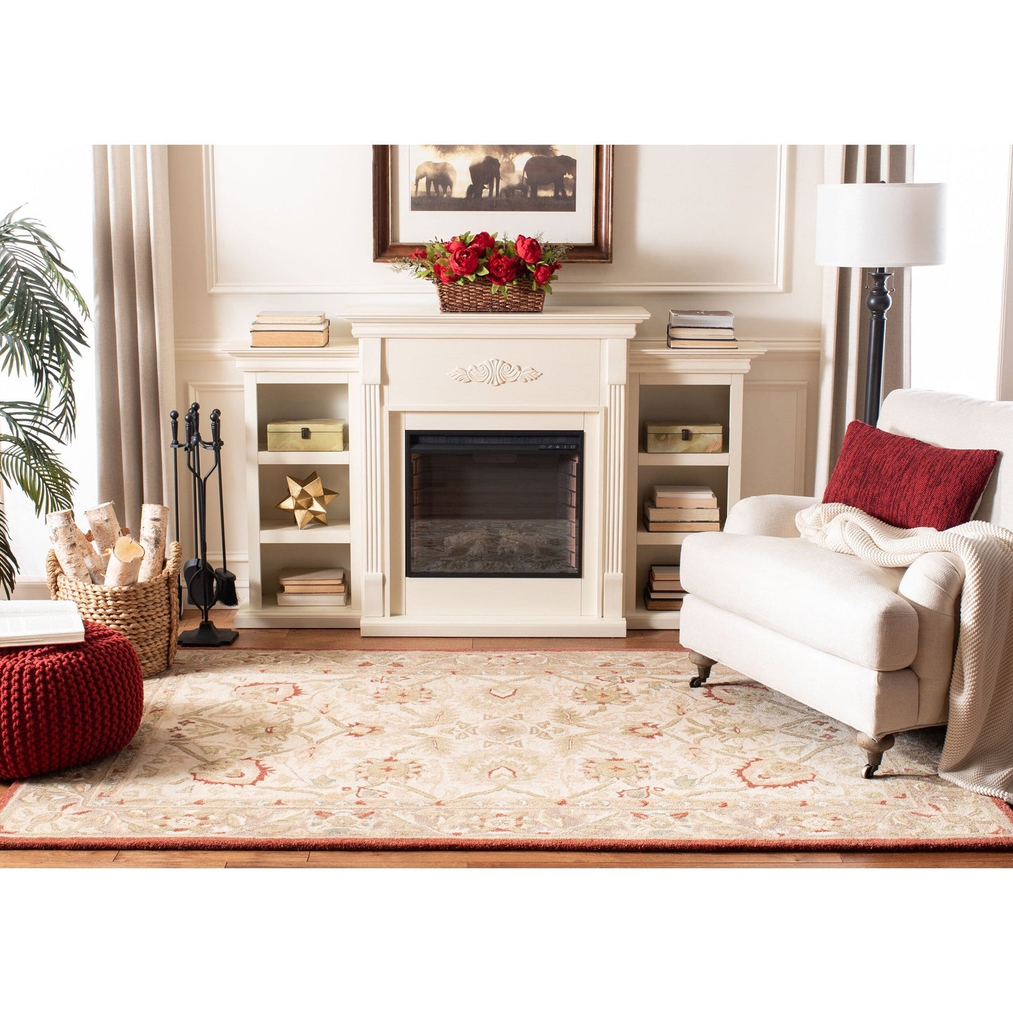 Tapis traditionnel oriental SAFAVIEH en laine filée à la main, Anatolie Renelle, fait main