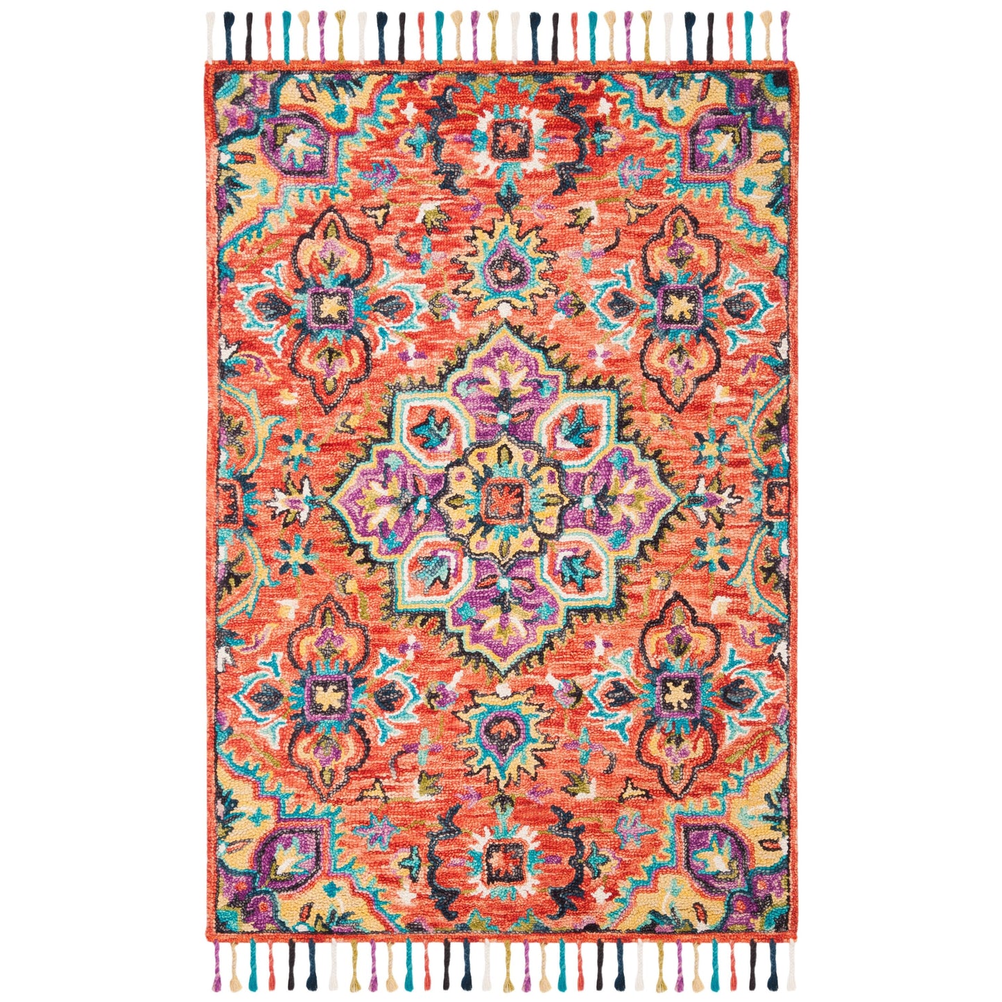 Tapis SAFAVIEH fait main en laine Aspen Irmingard Boho Tribal à médaillon