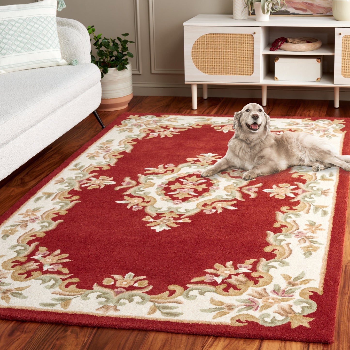 Tapis traditionnel en laine SAFAVIEH fait main, style Aubusson Hale.