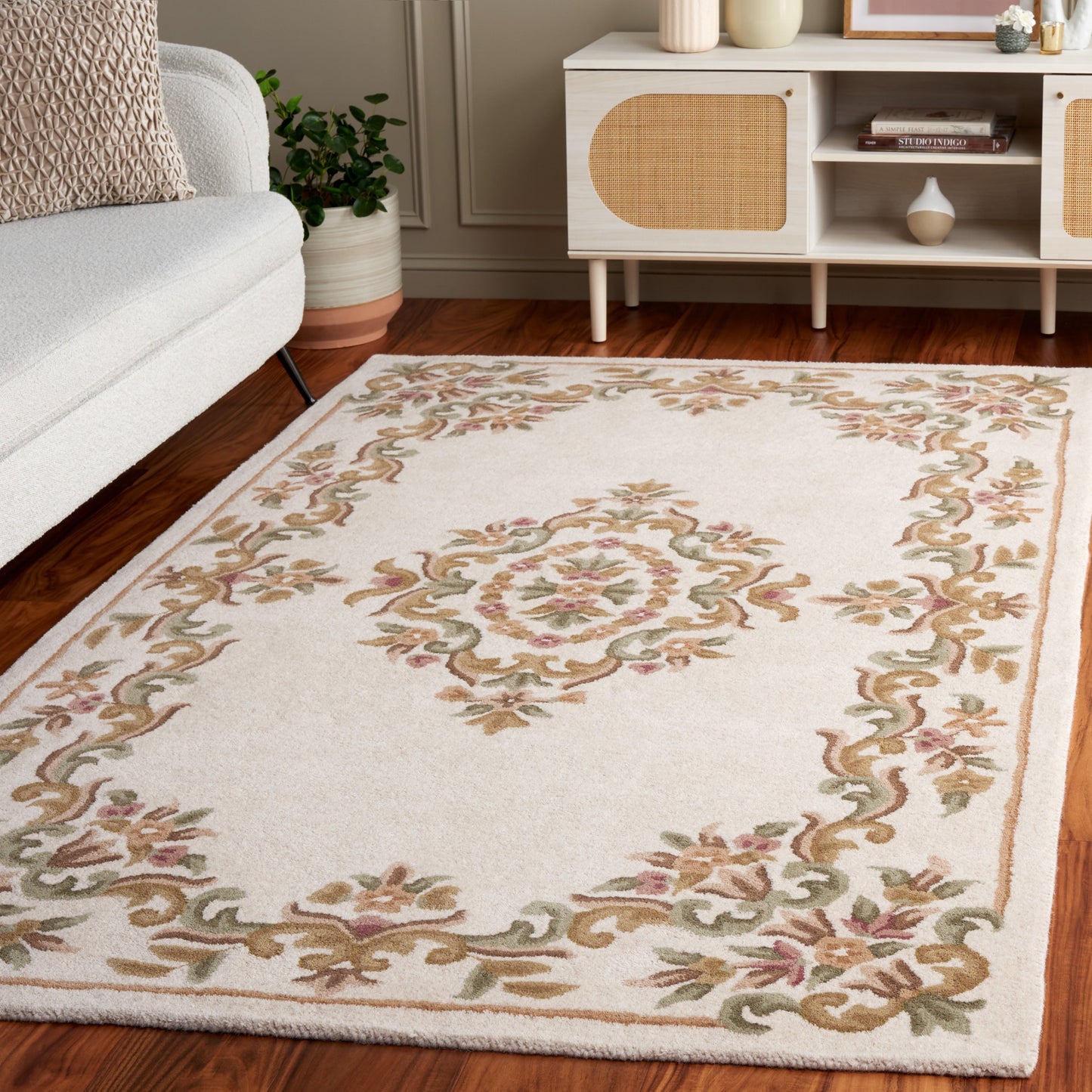 Tapis traditionnel en laine SAFAVIEH fait main, style Aubusson Hale.