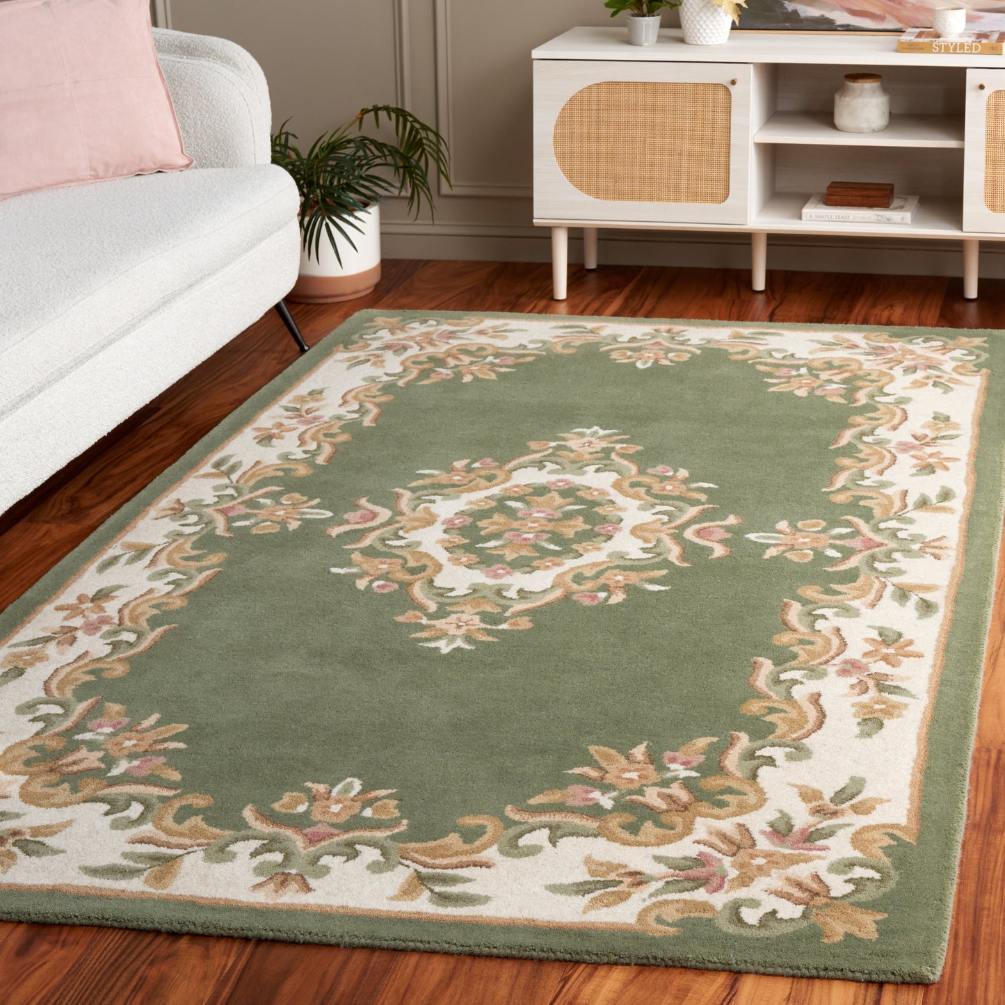 Tapis traditionnel en laine SAFAVIEH fait main, style Aubusson Hale.