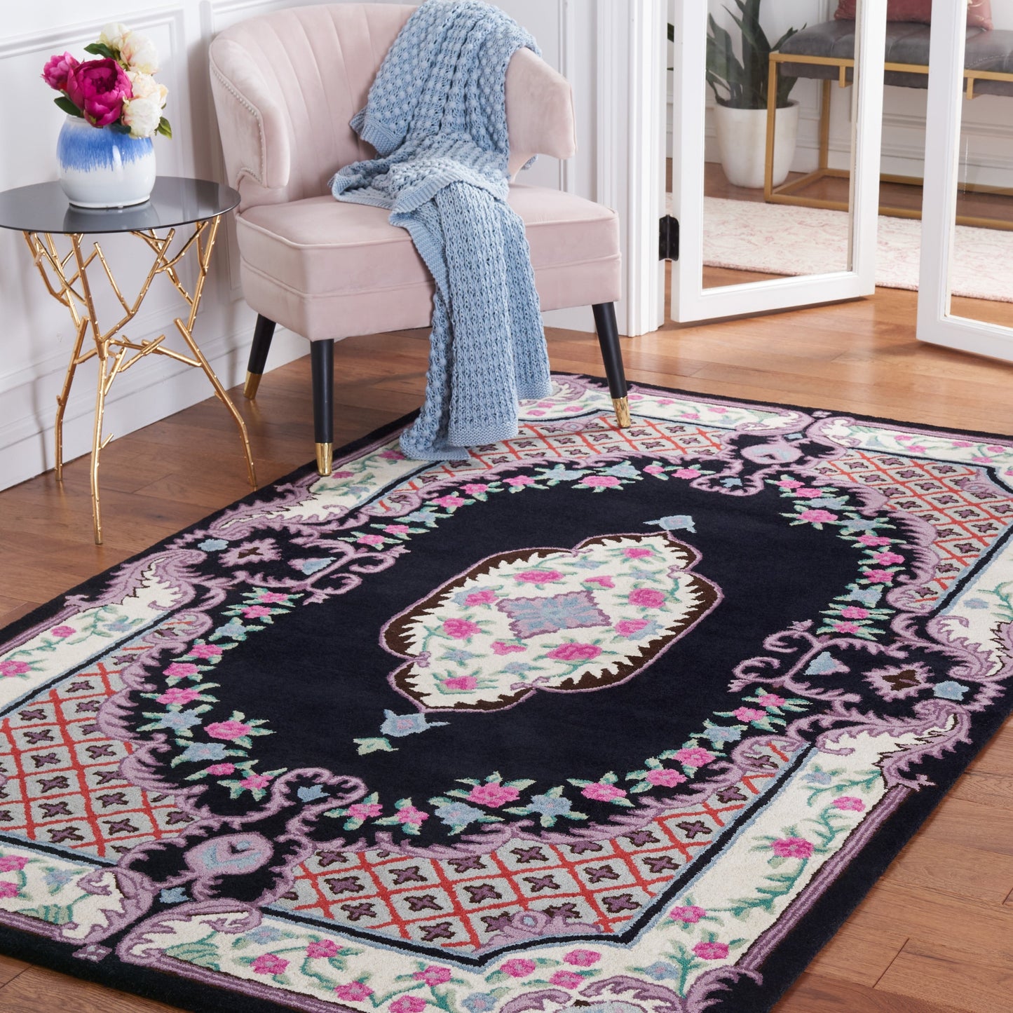 Tapis en laine SAFAVIEH fait main Bellagio Tatevik à médaillon oriental
