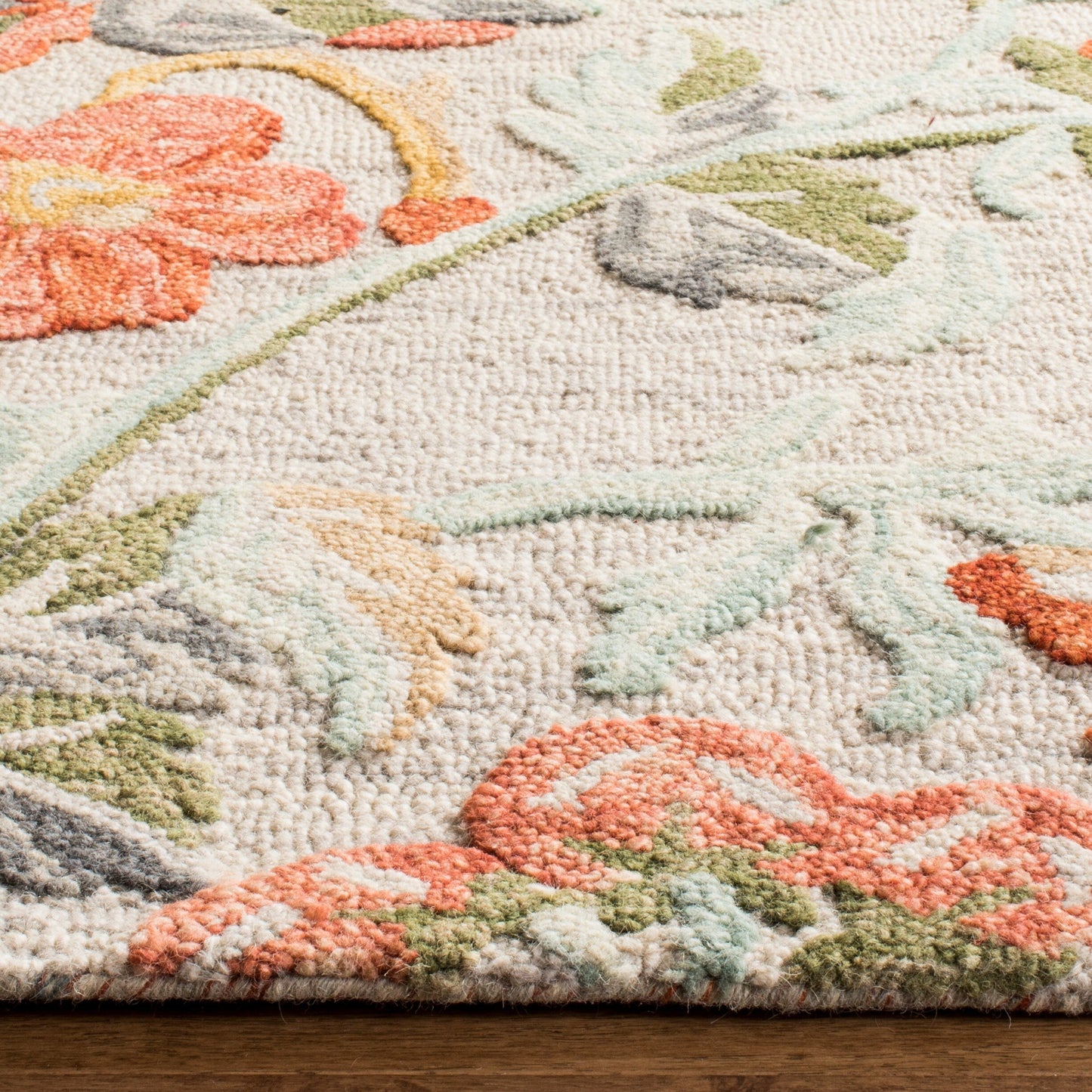 Tapis en laine moderne à motif floral SAFAVIEH fait main Blossom Hysnije