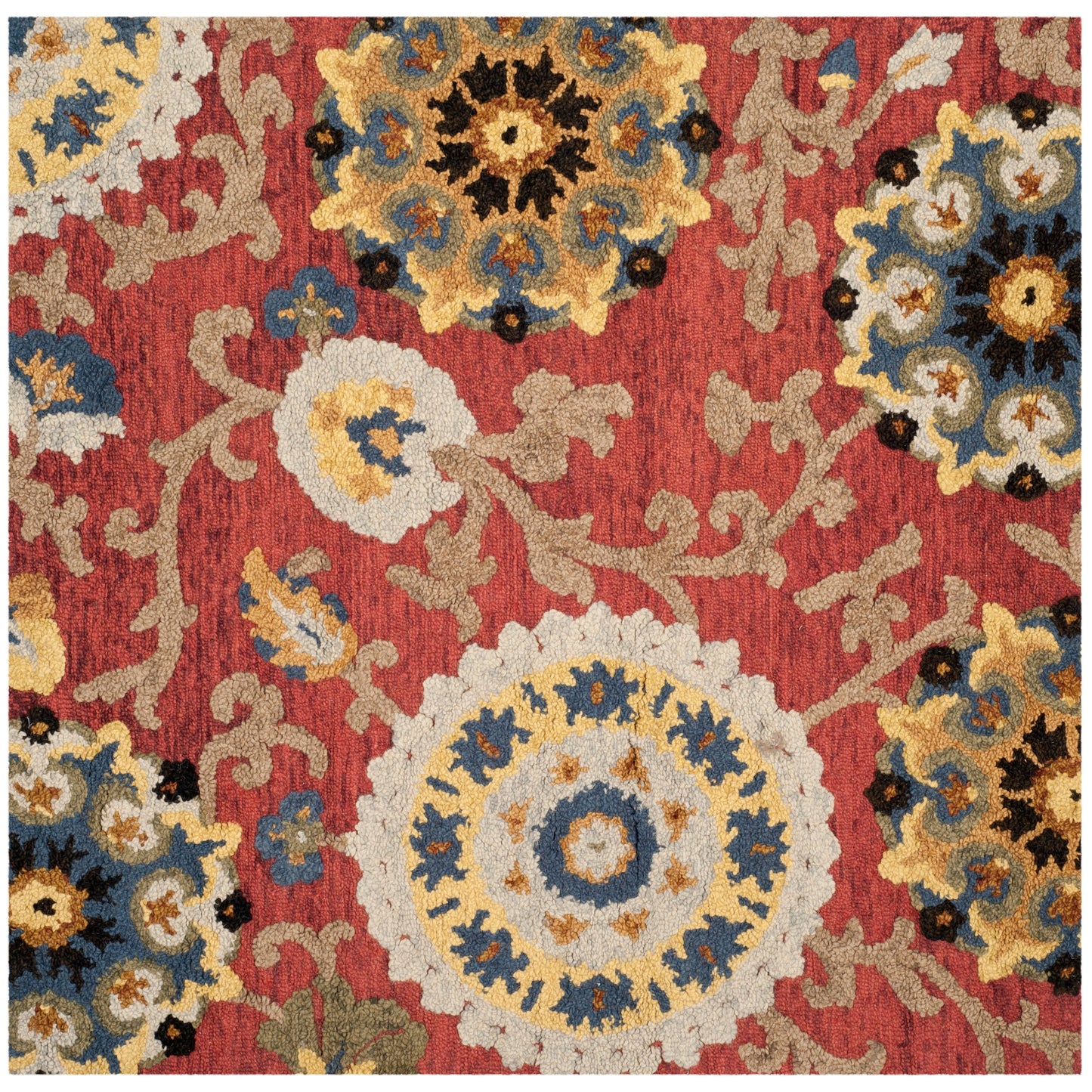 Tapis en laine moderne à motif floral Blossom Maaret, fait main par SAFAVIEH