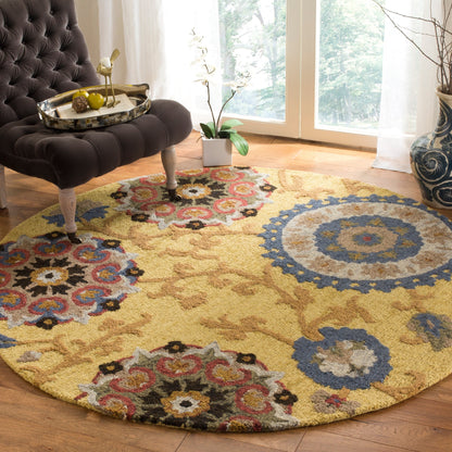 Tapis en laine moderne à motif floral Blossom Maaret, fait main par SAFAVIEH