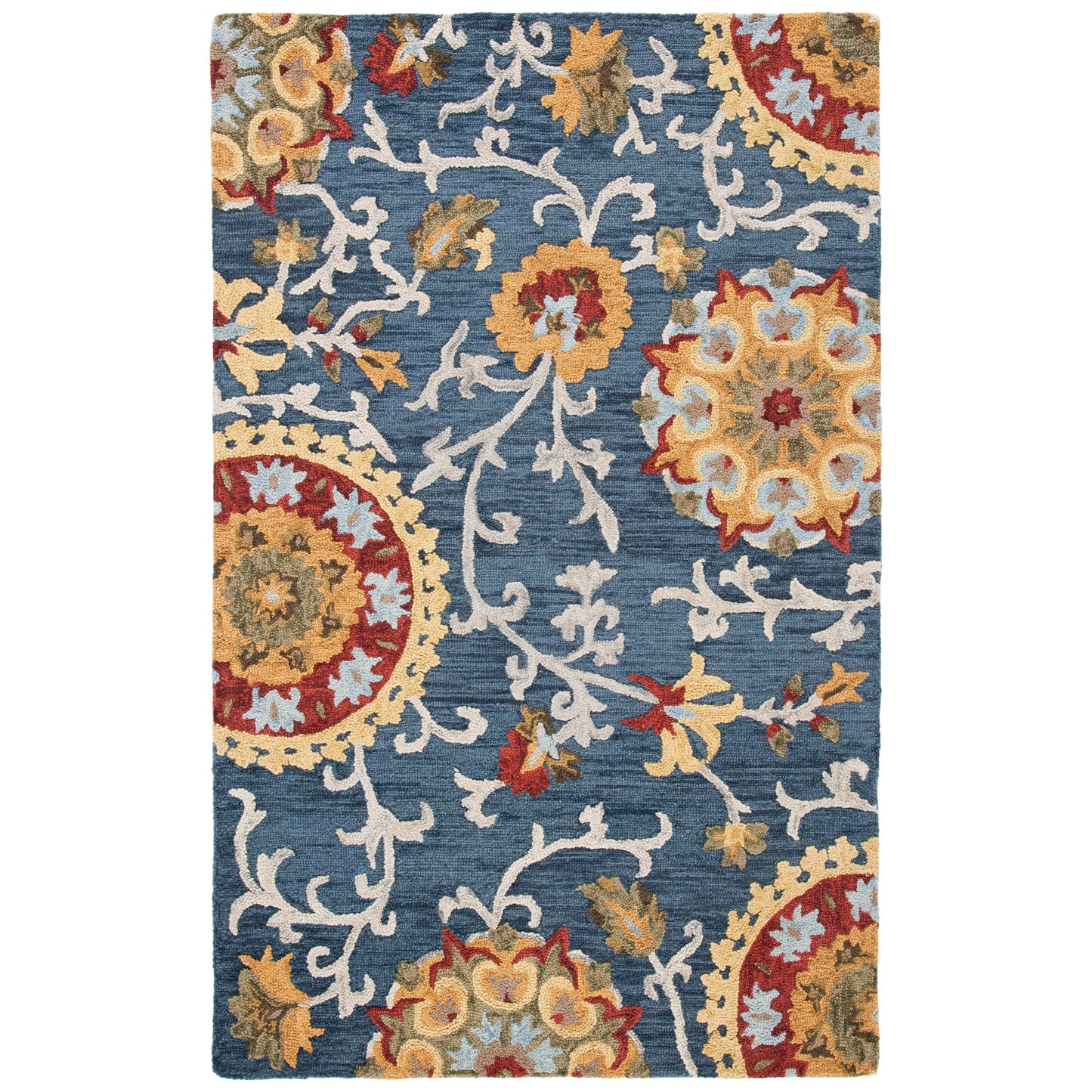 Tapis en laine moderne à motif floral Blossom Maaret, fait main par SAFAVIEH
