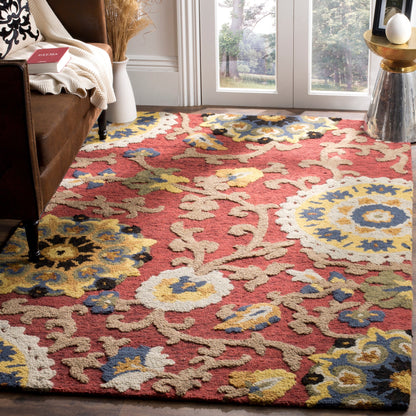 Tapis en laine moderne à motif floral Blossom Maaret, fait main par SAFAVIEH
