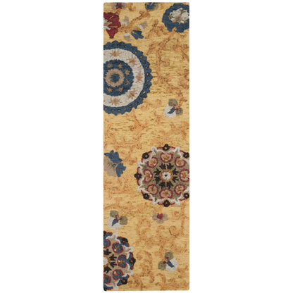 Tapis en laine moderne à motif floral Blossom Maaret, fait main par SAFAVIEH