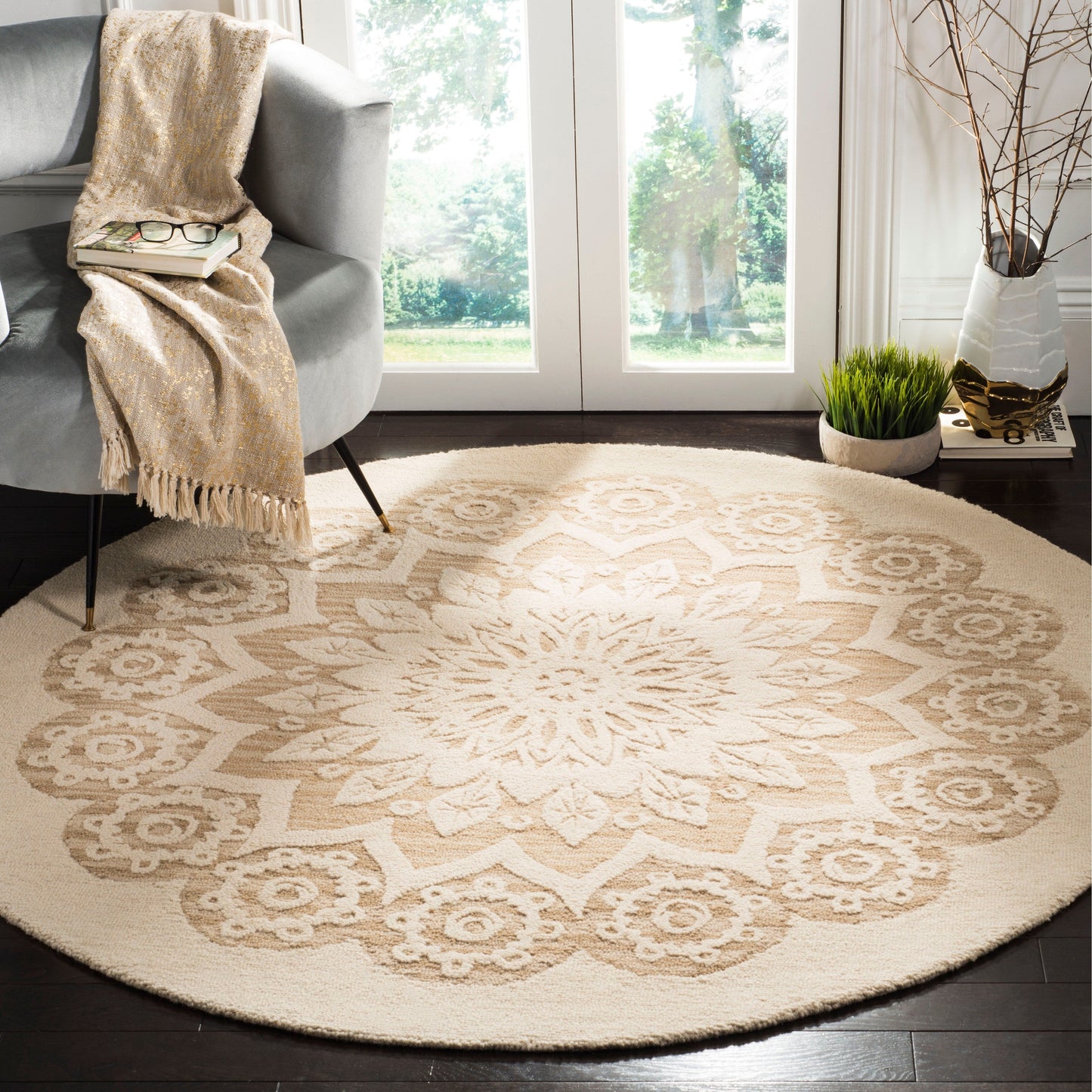 Tapis en laine SAFAVIEH Blossom Oriella fait main, motif floral moderne