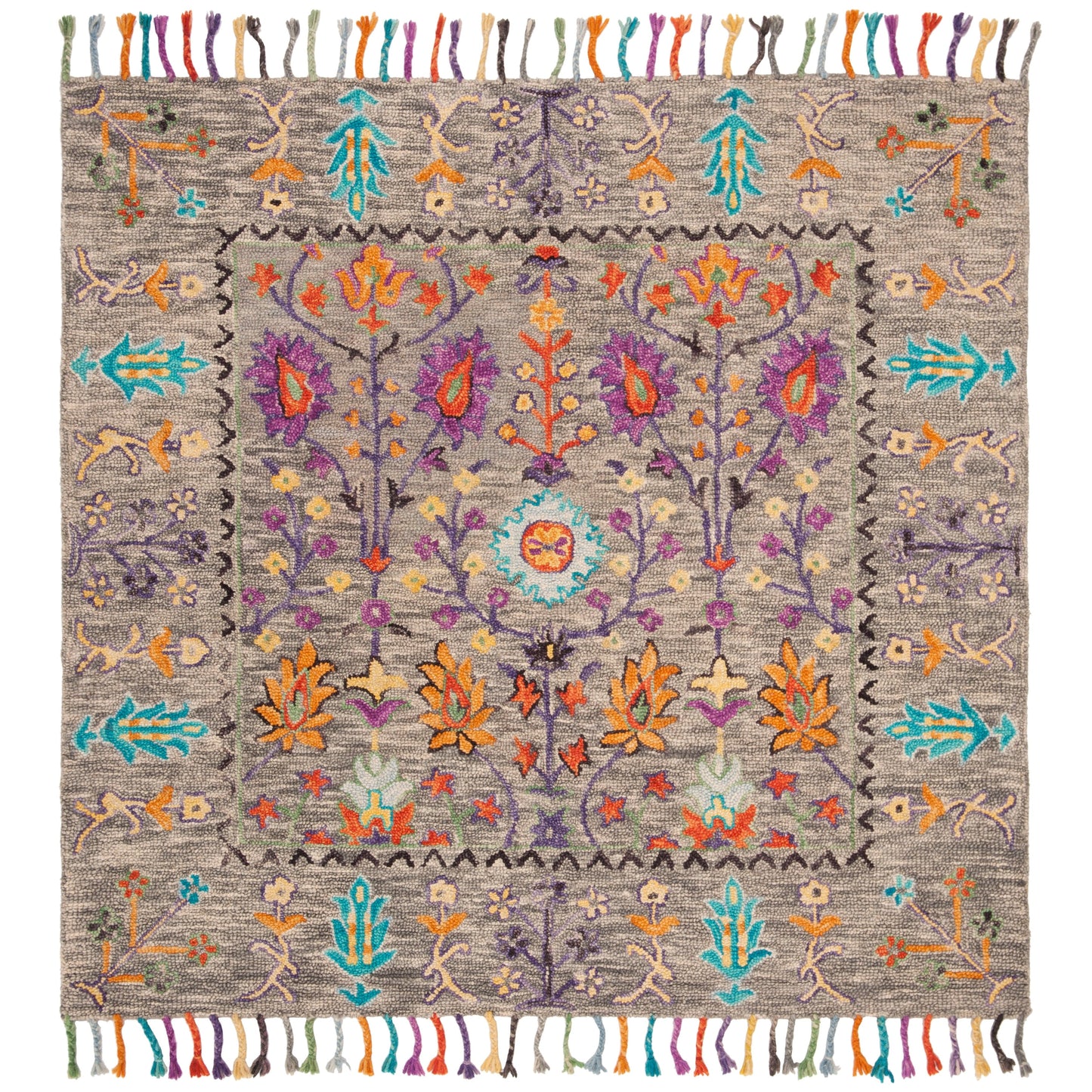 Tapis en laine moderne à motif floral Takuko fait main SAFAVIEH