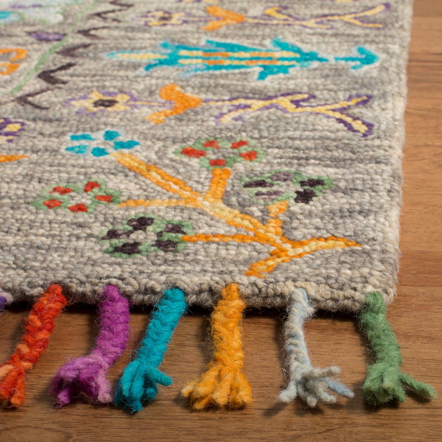 Tapis en laine moderne à motif floral Takuko fait main SAFAVIEH