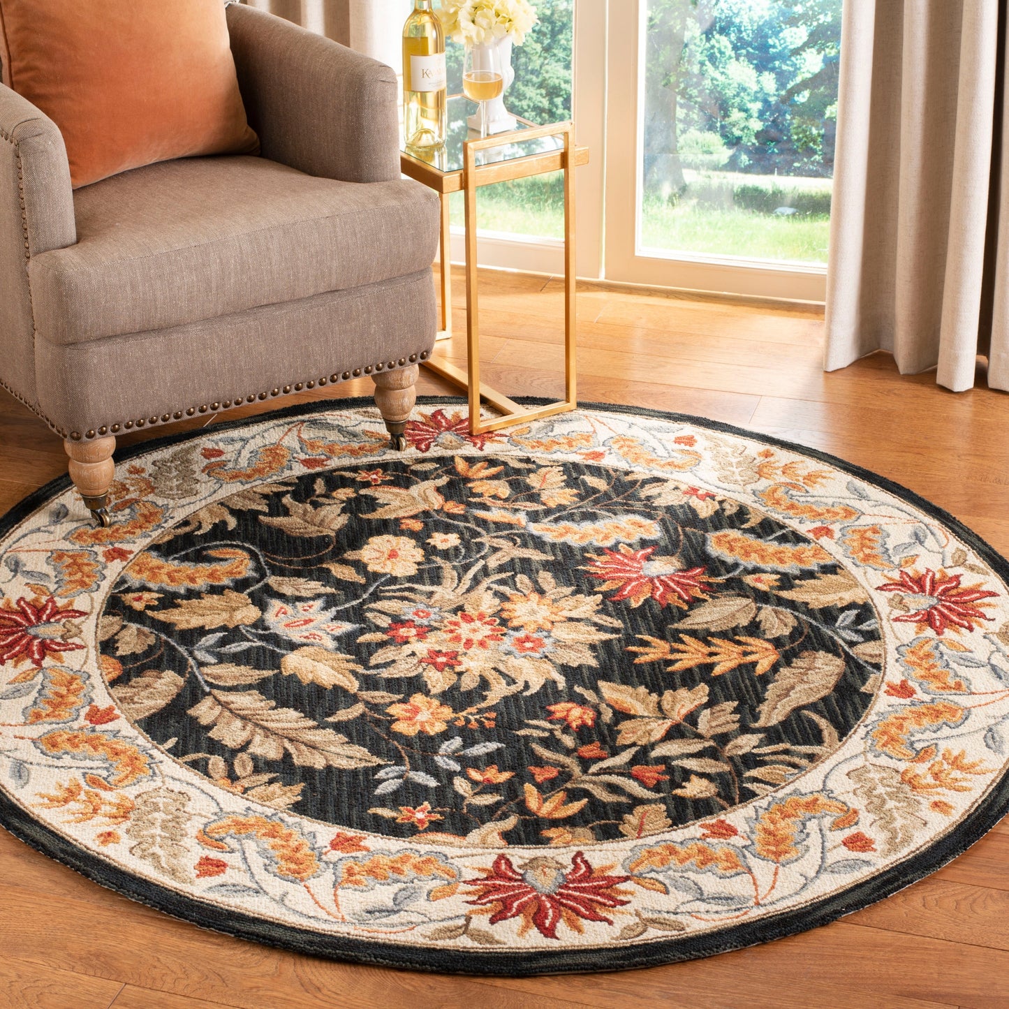 Tapis en laine SAFAVIEH fait main Chelsea Malda style campagne française à motifs floraux