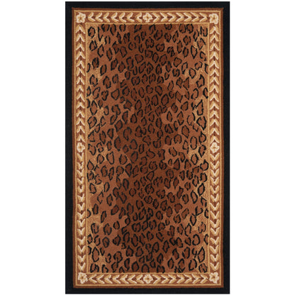 Tapis SAFAVIEH fait main Chelsea Solar Garden Leopard en laine de campagne française