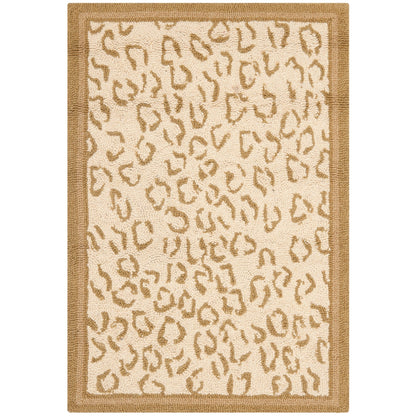 Tapis SAFAVIEH fait main Chelsea Solar Garden Leopard en laine de campagne française