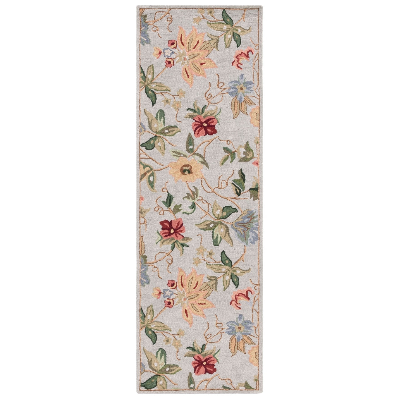 Tapis en laine SAFAVIEH fait main Chelsea Yauhenia à motif floral de style campagnard français
