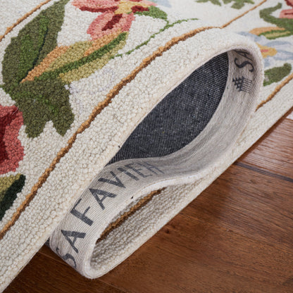 Tapis en laine SAFAVIEH fait main Chelsea Yauhenia à motif floral de style campagnard français